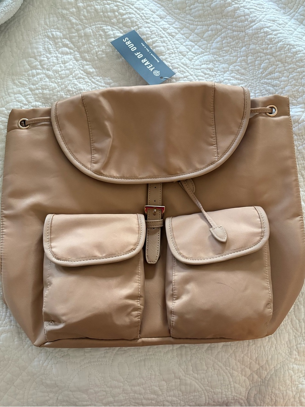 Year Of Ours Taupe Nylon Backpack Tote - Neutral Beige Women's Bag